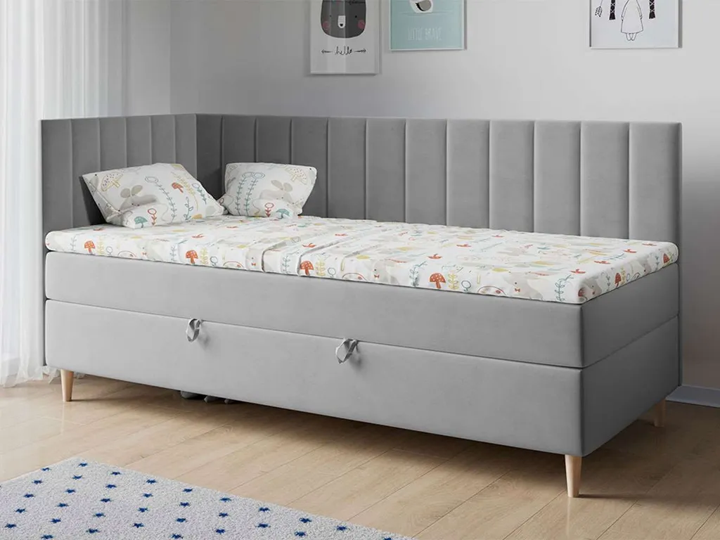 Bett Maja 3 Kinderbett Boxspringbett - Jugendbett Einzelbett Links - Grau 90 X 200 Cm 7 Bett Maja 3 Kinderbett Boxspringbett - Jugendbett Einzelbett Links - Grau 90 X 200 Cm – Bild 7
