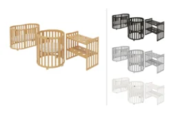 ComfortBaby SmartGrow 7 In 1 Natur Komplett, Kinder-bett Set, Laufgitter, Beistellbett, Bettwäsche Set, Matratze, Wickeltisch, Stühle Und Kindertisch, Farbe:Natur-Stoffe Weiss -Babyfreude Deutschland Verkaufs-Shop 3f970266497b1a4039c3f63dc602b0b6