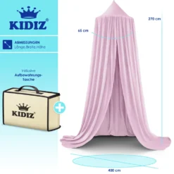 KIDIZ® Baldachin Kinderzimmer Betthimmel Babybett Für Schlafzimmer Inkl. Aufbewahrungstasche | Ohne Bohren | Saumlänge Ca. 270cm | Moskitonetz Insektenschutz Kinder Spielzelte, Farbe:Rosa 16 KIDIZ® Baldachin Kinderzimmer Betthimmel Babybett Für Schlafzimmer Inkl. Aufbewahrungstasche | Ohne Bohren | Saumlänge Ca. 270cm | Moskitonetz Insektenschutz Kinder Spielzelte, Farbe:Rosa -Babyfreude Deutschland Verkaufs-Shop 3fb8ef9ae7fea192277ef19a5210deeb