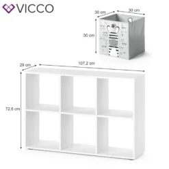 Vicco Raumteiler Weiß 107,2 X 72,6 X 29 Cm Holzwerkstoff Inkl. 6 Faltboxen -Babyfreude Deutschland Verkaufs-Shop 40b2c28918d61f326306984c04e4e876