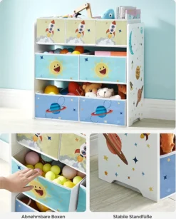 SONGMICS Kinderzimmer-Regal, Kinderregal ,Spielzeugregal Mit 7 Aufbewahrungsboxen Aus Vliesstoff, Bücherregal Kinder, Kinder-Regal Für Spielzeug, Spielzeug-Organizer, 29,5 X 62,5 X 60 Cm, Weiß GKR034W01 -Babyfreude Deutschland Verkaufs-Shop 415c0634d9bd1f7cf5f044e8483a47e0