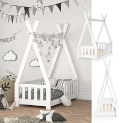 VitaliSpa Kinderbett Tipi Weiß 148 X 166 X 76 Cm Massivholz