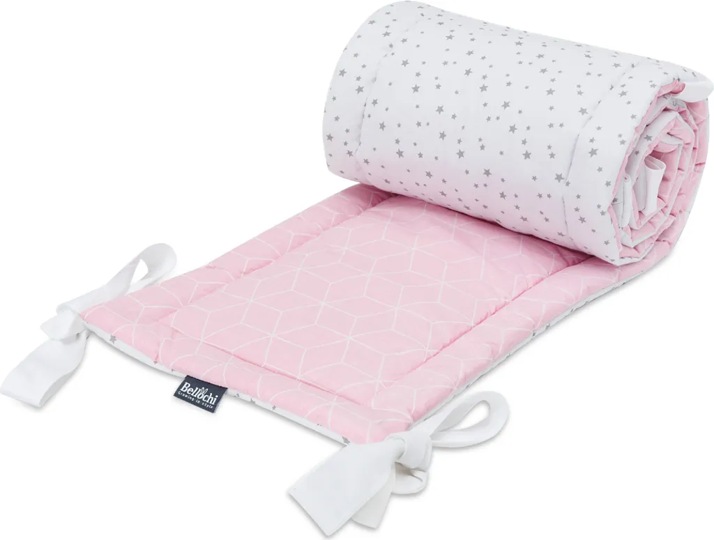 Bellochi Kantenschutz Baby Babybett Umrandungen Nestchen Kopfschutz Gitterbett Umrandung 180x30 Cm - 100% Baumwolle - Für Kinderbett Mit Rausfallschutz Baby Beistellbett 120x60 Cm - Rosa Und Weiß - Aurora 1 Bellochi Kantenschutz Baby Babybett Umrandungen Nestchen Kopfschutz Gitterbett Umrandung 180x30 Cm - 100% Baumwolle - Für Kinderbett Mit Rausfallschutz Baby Beistellbett 120x60 Cm - Rosa Und Weiß - Aurora