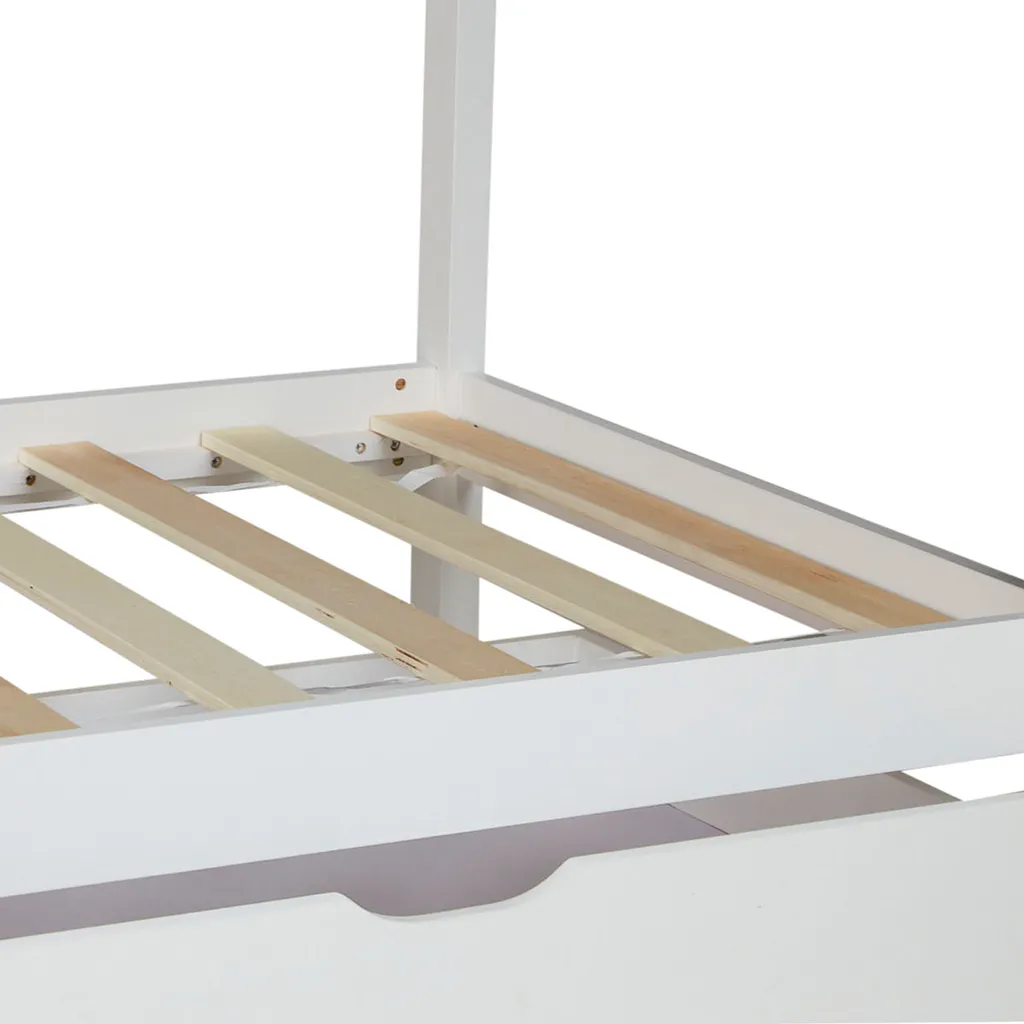 Homestyle4u 1992, Kinderbett Kinderhaus Spielbett Hausbett 90x200 Cm Weiß Mit Bettkasten 7 Homestyle4u 1992, Kinderbett Kinderhaus Spielbett Hausbett 90x200 Cm Weiß Mit Bettkasten – Bild 7