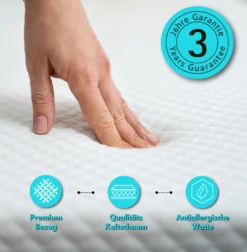 Alavya Home® Kindermatratze 80 X 160 Cm COZY Mit Bettlaken Kaltschaummatratze 160x80 Weiß - Inkl. Spannbettlaken -Babyfreude Deutschland Verkaufs-Shop 43642c20cb08b623e4b10c1cf937bf1e