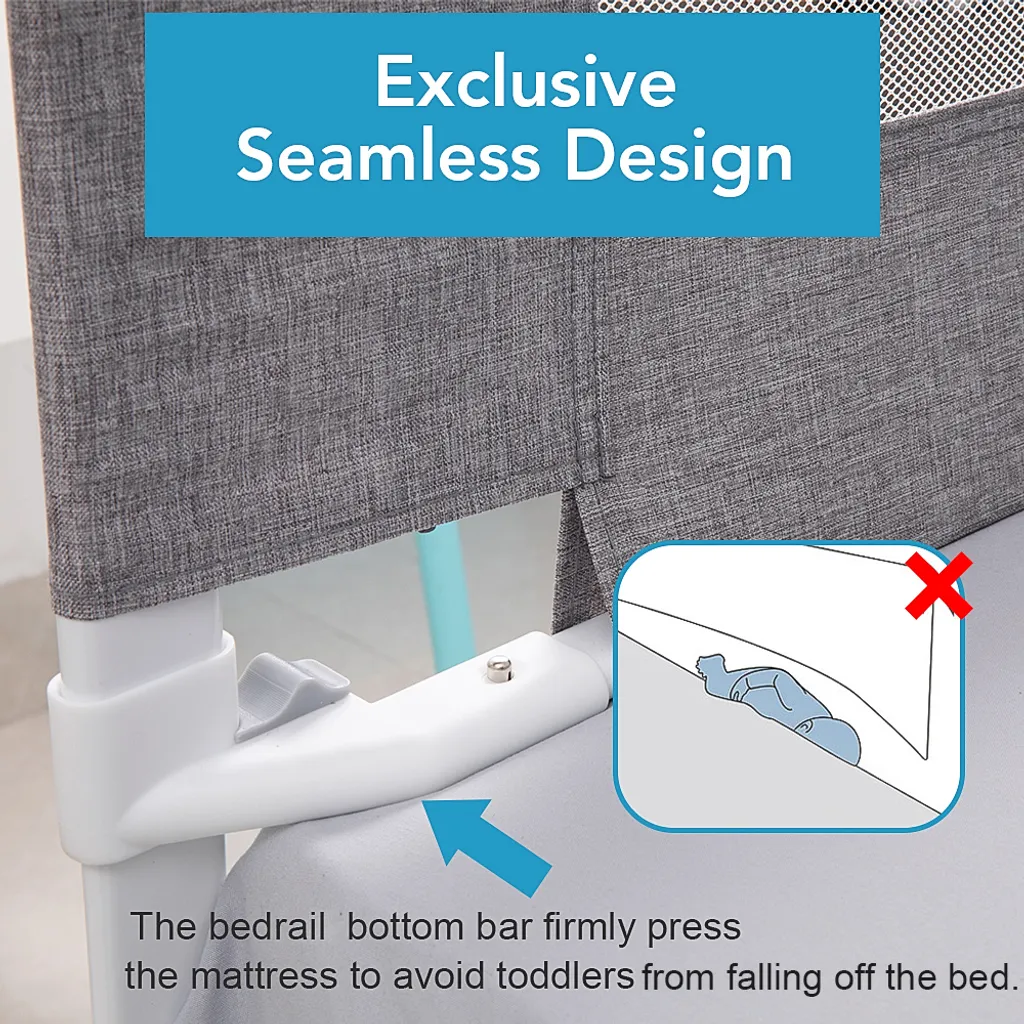 Zehnhase Bettgitter Länge 140 Cm 1 Seite Bettschutzgitter Kinderbettgitter Babybettgitter, Absturzsicherung Für Kinder, Baby, Grau 5 Zehnhase Bettgitter Länge 140 Cm 1 Seite Bettschutzgitter Kinderbettgitter Babybettgitter, Absturzsicherung Für Kinder, Baby, Grau – Bild 5