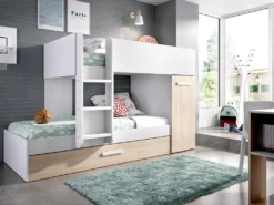 Etagenbett Ausziehbett Mit Stauraum + Matratzen - 3x 90 X 190 Cm - Weiß & Naturfarben - ANTHONY 7 Etagenbett Ausziehbett Mit Stauraum + Matratzen - 3x 90 X 190 Cm - Weiß & Naturfarben - ANTHONY -Babyfreude Deutschland Verkaufs-Shop 4b4208542a09d333e3621c68c19b26c1