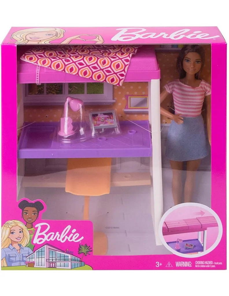 MATTEL Barbie Deluxe-Set Möbel Hochbett/Tisch Und Puppe 17 MATTEL Barbie Deluxe-Set Möbel Hochbett/Tisch Und Puppe – Bild 17