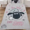Shaun The Sheep - Bettwäsche-Set "Loves Sleep" AG125 (Einzelbett) (Grau/Schwarz/Pink)