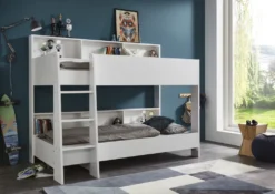 Relita Etagenbett SWAY Mit 2 X Liegeflächen 90x200 Cm, Inkl. Bodenplatte Und Regalen, Ausführung Spanplatte WeißNachbildung -Babyfreude Deutschland Verkaufs-Shop 4d710ce5913481fd1ad4ff4ab13230be