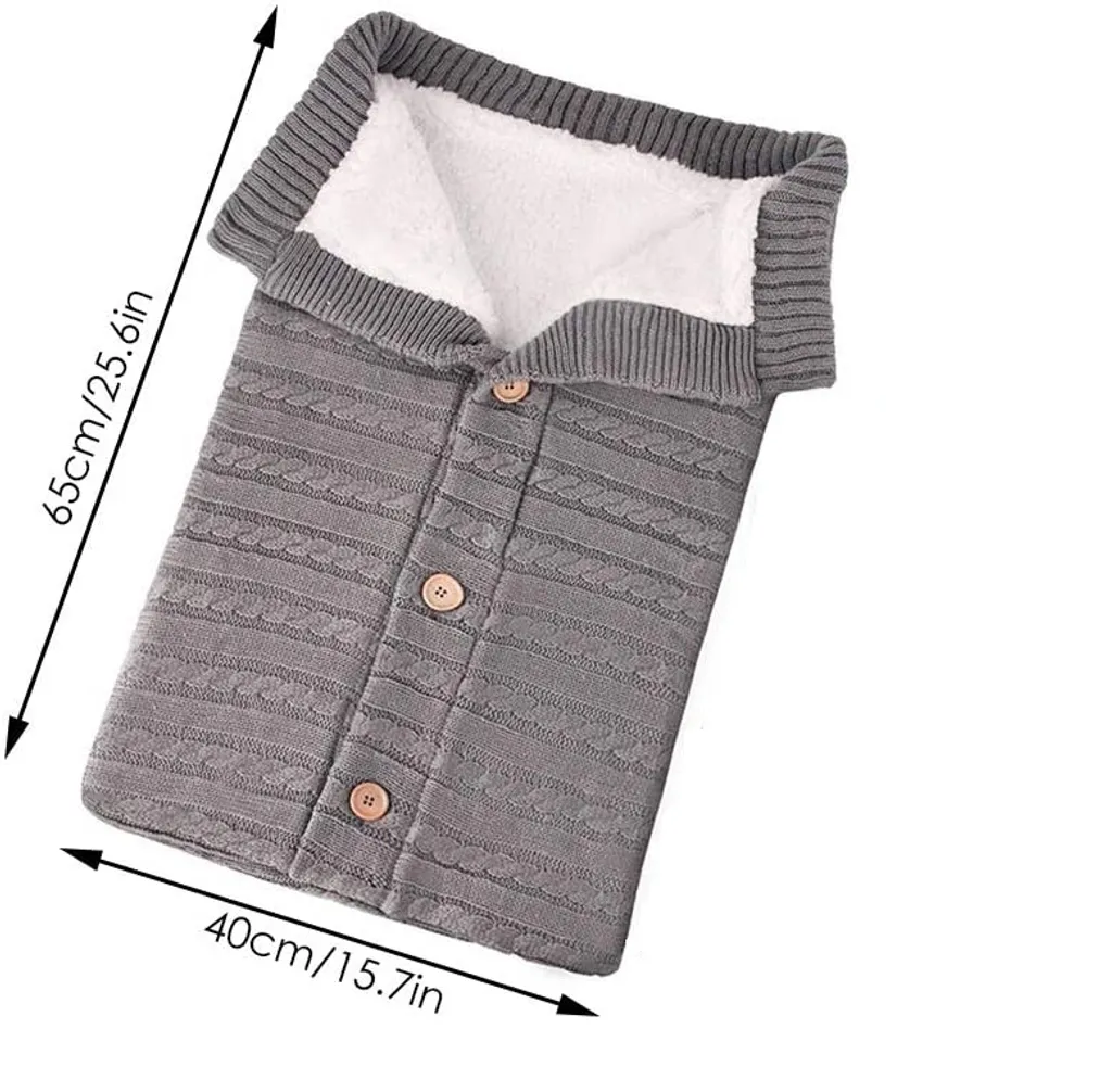 Baby Schlafsack Für Kinderwagen Winter Gestrickt Schlafsack Süße Samt Warme Tasche Pucksack Stricken Wickeln Abnehmbare Ärmel Strick Decke Schlafsack Swaddle Für Babys Neugeboren 0-18 Monat 4 Baby Schlafsack Für Kinderwagen Winter Gestrickt Schlafsack Süße Samt Warme Tasche Pucksack Stricken Wickeln Abnehmbare Ärmel Strick Decke Schlafsack Swaddle Für Babys Neugeboren 0-18 Monat – Bild 4