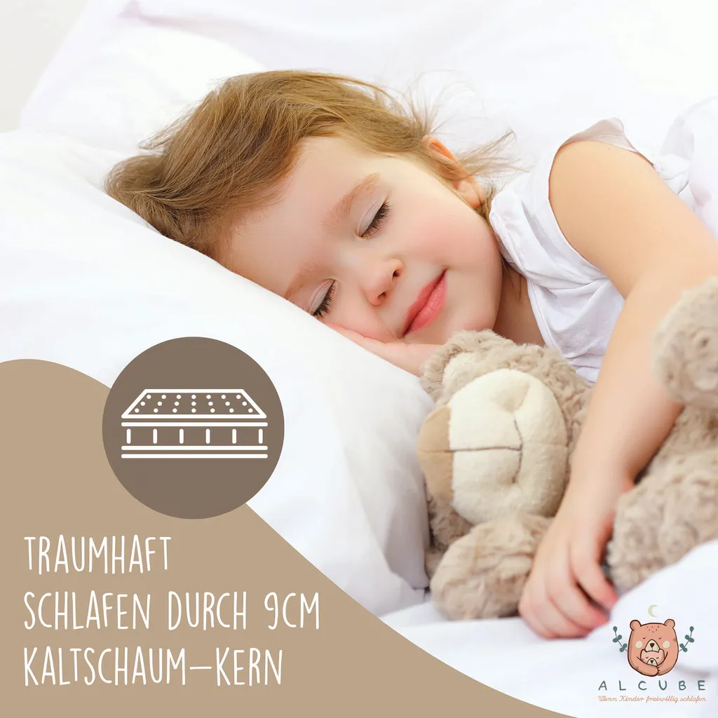 Alcube® Kindermatratze 80 X 160 Cm Für Kinderbett Hausbett Kaltschaummatratze 160x80 Weiß - Mit Spannbettlaken 8 Alcube® Kindermatratze 80 X 160 Cm Für Kinderbett Hausbett Kaltschaummatratze 160x80 Weiß - Mit Spannbettlaken – Bild 8
