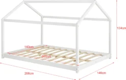 Kinderbett ’Cerro’ 140x200cm Hausbett Bettenhaus Spielbett Kiefernholz Weiß -Babyfreude Deutschland Verkaufs-Shop 4fdc658990a0c2696dbd09a3f25992e4