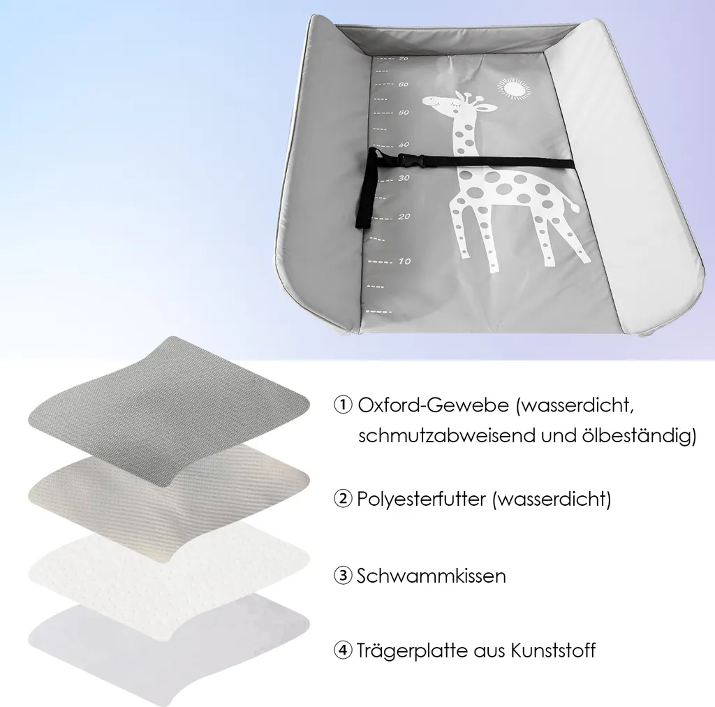 EINFEBEN Baby Wickeltisch Mulde Badewanne Höhenverstellbare Klappbar Wickelkommode Klappbarer Höhenverstellbarer Mit Auflage Mit Abschließbaren Rädern Sicherheitsgurt 6 EINFEBEN Baby Wickeltisch Mulde Badewanne Höhenverstellbare Klappbar Wickelkommode Klappbarer Höhenverstellbarer Mit Auflage Mit Abschließbaren Rädern Sicherheitsgurt – Bild 6