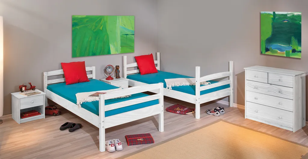 Stabiles Hochbett Etagenbett Kinderbett Annika Massivholz Weiß 90 X 200 Cm Inkl. 2 Lattenrost 4 Stabiles Hochbett Etagenbett Kinderbett Annika Massivholz Weiß 90 X 200 Cm Inkl. 2 Lattenrost – Bild 4