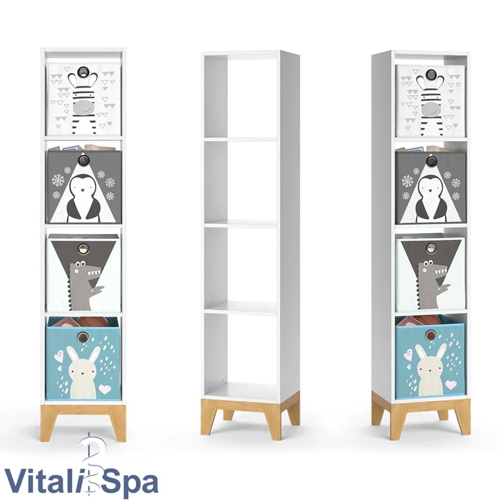 VitaliSpa Kinderregal Hochregal Würfelregal Malia Weiß Eiche Modern 35x160 Cm Kinderzimmer Regal Kindermöbel Ablage Fach Spielzeugaufbewahrung Spielzeugablage Kinderkleidung 7 VitaliSpa Kinderregal Hochregal Würfelregal Malia Weiß Eiche Modern 35x160 Cm Kinderzimmer Regal Kindermöbel Ablage Fach Spielzeugaufbewahrung Spielzeugablage Kinderkleidung – Bild 7