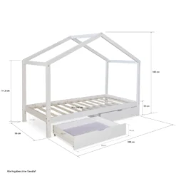 Homestyle4u 2075, Kinderbett Inklusive Matratze Hausbett 90x200 Cm Kinderhaus Spielbett Holzbett Weiß Bettkasten -Babyfreude Deutschland Verkaufs-Shop 53bdbbd4d5bef8658d07c4603de448bd