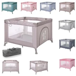 Lorelli Reiselaufstall Game Zone Matratze Seitliche Öffnung Faltbar Tragetasche Hellbraun