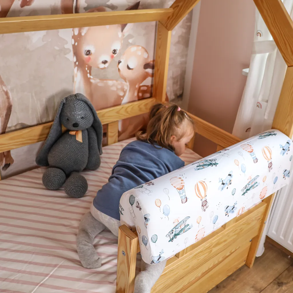 Bettkantenschutz Für Kinderbetten 90 Cm - Schutz Für Bettrahmen Kantenschutz Kinder Babybett Baumwolle Luftballons 4 Bettkantenschutz Für Kinderbetten 90 Cm - Schutz Für Bettrahmen Kantenschutz Kinder Babybett Baumwolle Luftballons – Bild 4