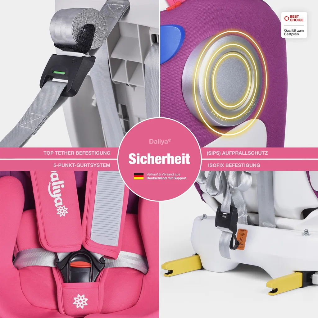 Daliya® SEDION Autokindersitz 360° Drehbar, 0-36kg. Mitwachsender Autositz, Kinderautositz, Babysitz, Kindersitz Gruppe 0, 1, 2, 3, ISOFIX, Top Tether, 5 Punkt Sicherheitsgurt, Incl. Sonnenverdeck, 2x Isofix Einbauhilfe 2 Daliya® SEDION Autokindersitz 360° Drehbar, 0-36kg. Mitwachsender Autositz, Kinderautositz, Babysitz, Kindersitz Gruppe 0, 1, 2, 3, ISOFIX, Top Tether, 5 Punkt Sicherheitsgurt, Incl. Sonnenverdeck, 2x Isofix Einbauhilfe – Bild 2