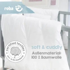 Roba Kindersteppbett, Ganzjahres Wiegenset (Inlett), Weiß, Decke 80 X 80 Cm Und Kissen 40 X 35 Cm 10 Roba Kindersteppbett, Ganzjahres Wiegenset (Inlett), Weiß, Decke 80 X 80 Cm Und Kissen 40 X 35 Cm -Babyfreude Deutschland Verkaufs-Shop 597f43626d454ada4bd93863fc382624
