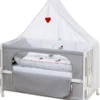 Roba Roombed, Babybett 60x120 Cm 'Adam & Eule', Beistellbett Zum Elternbett, Komplette Ausstattung
