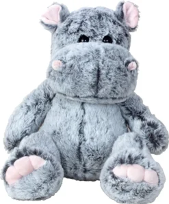 Plüsch Nilpferd 40 Cm Grau Sitzend Kuscheltier