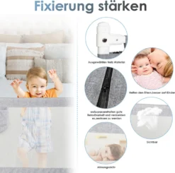 EINFEBEN Bettgitter Rausfallschutz 150 Cm X 80 Cm Einfache Montage Stabile Konstruktion Kleinkinder Schlafzimmerzubehör Für Jungen Und Mädchen -Babyfreude Deutschland Verkaufs-Shop 60293ad7af04f37f97f4a3af9814116e