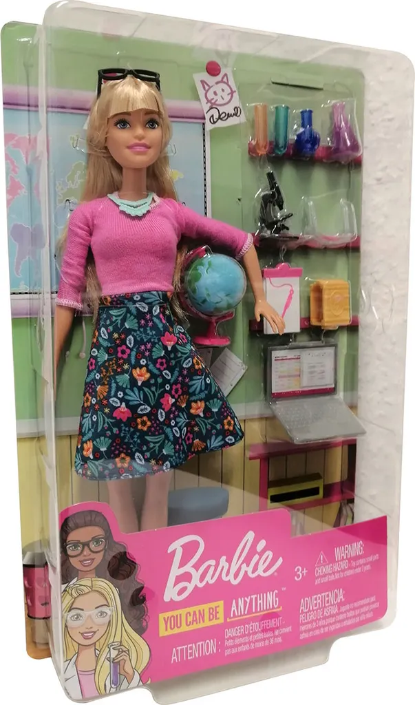 Mattel Barbie GJC23 Lehrerin Puppe Blond Mit Schulaccessoires Und Globus 1 Mattel Barbie GJC23 Lehrerin Puppe Blond Mit Schulaccessoires Und Globus