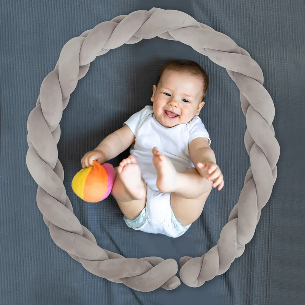 Lospitch 3M Baby Nestchen Bettschlange Babyschlafhilfe Kinder Baby Stereotypes Kissen Grau 5 Lospitch 3M Baby Nestchen Bettschlange Babyschlafhilfe Kinder Baby Stereotypes Kissen Grau – Bild 5