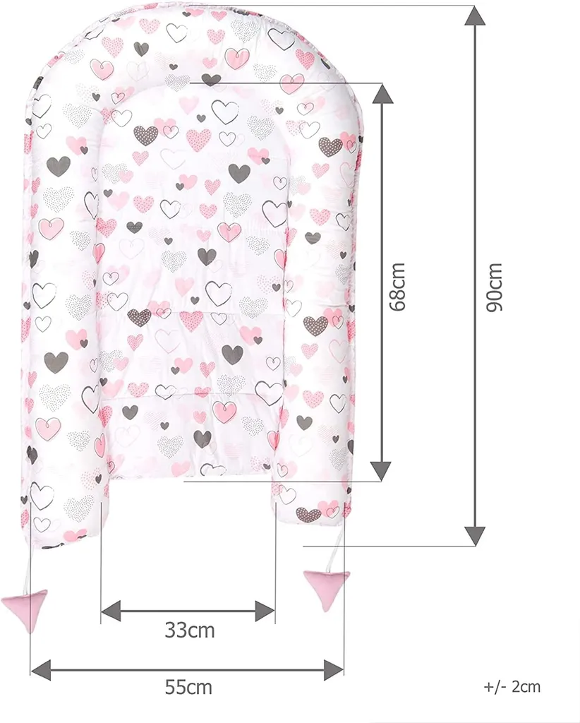 PIMKO Babynest 2seitig Minky Babynestchen Für Baby Kuschelnest Babykokon Für Säuglinge Und Neugeborene Babykissen Für Zuhause 55 X 90 Cm - ROSA Herzen 3 PIMKO Babynest 2seitig Minky Babynestchen Für Baby Kuschelnest Babykokon Für Säuglinge Und Neugeborene Babykissen Für Zuhause 55 X 90 Cm - ROSA Herzen – Bild 3