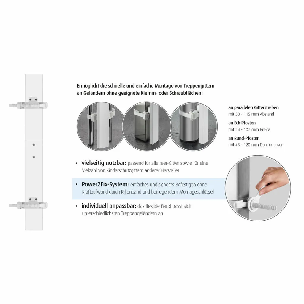 Reer Baby Stair Flex Geländerbefestigungsset Treppenschutzgitter Türgitter & Treppengitter Türen Schutz Befestigung Türschutzgitter 19 Reer Baby Stair Flex Geländerbefestigungsset Treppenschutzgitter Türgitter & Treppengitter Türen Schutz Befestigung Türschutzgitter – Bild 19