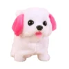 14cm Elektronischer Simulations Spielzeughund, Gehen, Bellen, Batteriebetriebenes Elektronisches Haustier, Niedlicher Kleiner Hund Rosarot