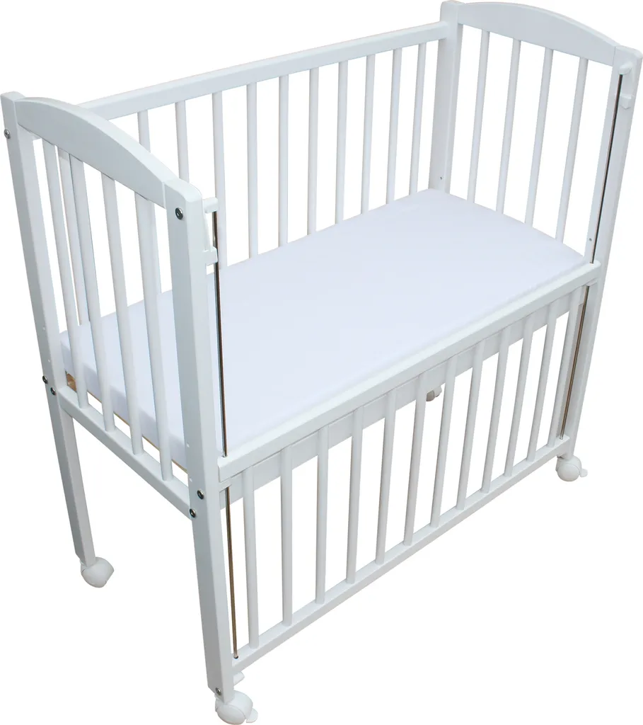 Beistellbett Babybett 90x40 Cm Mit Matratze Und Räder Höhenverstellbar Weiss 3 Beistellbett Babybett 90x40 Cm Mit Matratze Und Räder Höhenverstellbar Weiss – Bild 3