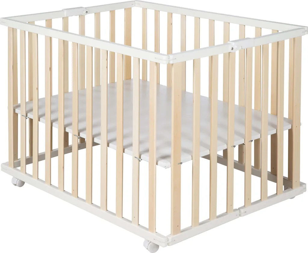 Roba Laufgitter Klappbar, Bicolor, 75x100 Cm, Platzsparendes Spielgitter Inkl. Rollen, Holz 1 Roba Laufgitter Klappbar, Bicolor, 75x100 Cm, Platzsparendes Spielgitter Inkl. Rollen, Holz