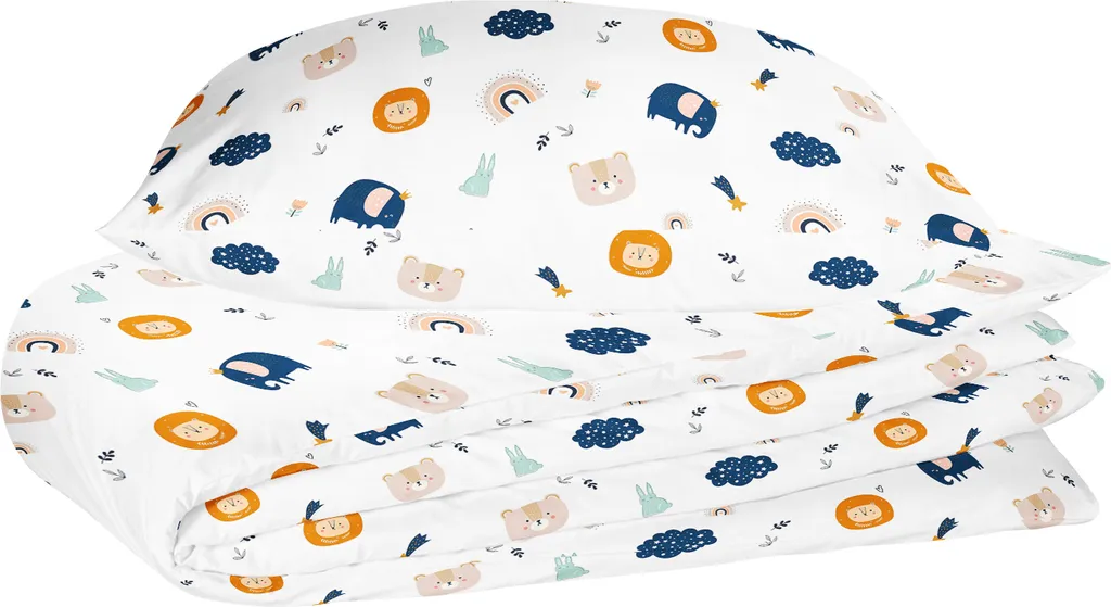 Baby Bettwäsche Set 90 X 120 Cm - Kinderbettwäsche Babybettwäsche Mit Kissenbezug 60x40 Aus Baumwolle Regenbogenmotiv 2 Baby Bettwäsche Set 90 X 120 Cm - Kinderbettwäsche Babybettwäsche Mit Kissenbezug 60x40 Aus Baumwolle Regenbogenmotiv – Bild 2