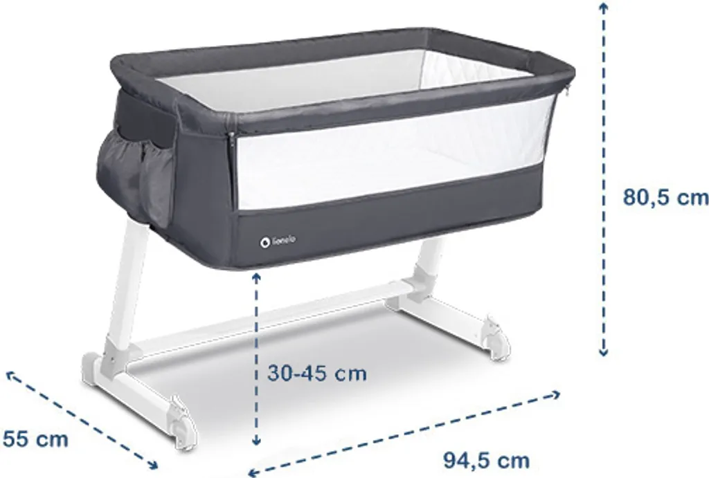 Lionelo Theo 2in1 Reisebett Beistellbett Kinderbett Ab Geburt Bis 9kg Dunkelgrau 12 Lionelo Theo 2in1 Reisebett Beistellbett Kinderbett Ab Geburt Bis 9kg Dunkelgrau – Bild 12