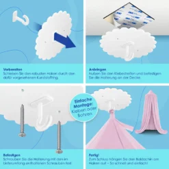 KIDIZ® Baldachin Kinderzimmer Betthimmel Babybett Für Schlafzimmer Inkl. Aufbewahrungstasche | Ohne Bohren | Saumlänge Ca. 270cm | Moskitonetz Insektenschutz Kinder Spielzelte, Farbe:Rosa 12 KIDIZ® Baldachin Kinderzimmer Betthimmel Babybett Für Schlafzimmer Inkl. Aufbewahrungstasche | Ohne Bohren | Saumlänge Ca. 270cm | Moskitonetz Insektenschutz Kinder Spielzelte, Farbe:Rosa -Babyfreude Deutschland Verkaufs-Shop 6dadc70f1d792963037a6dc3bdf360d9