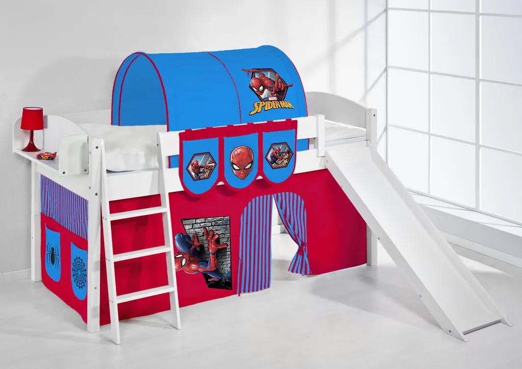 Spielbett IDA Spiderman - Systembett LILOKIDS Mit Rutsche - Weiß 1 Spielbett IDA Spiderman - Systembett LILOKIDS Mit Rutsche - Weiß