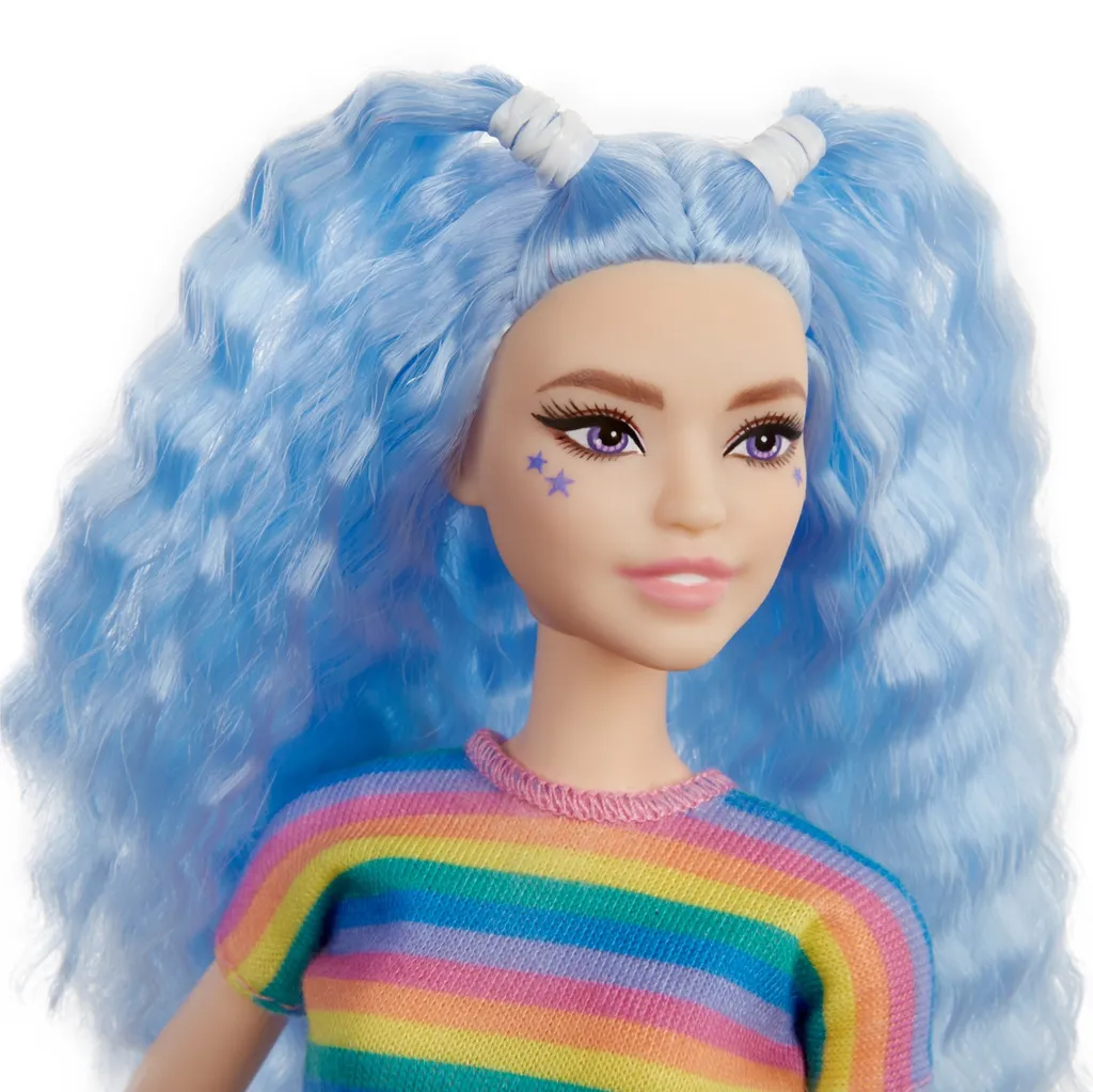 Barbie Fashionistas Puppe (blaue Haare) Im Regenbogen-Shirt Und Rock 6 Barbie Fashionistas Puppe (blaue Haare) Im Regenbogen-Shirt Und Rock – Bild 6