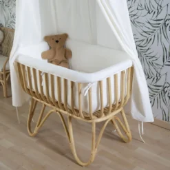 Childhome Wiege Rattan Rechteckig 90X50 + Matratze + Jersey Bezug Altweiss; Crratsqc -Babyfreude Deutschland Verkaufs-Shop 6f5d2280d9f52b92a3d77cdda6ee52de