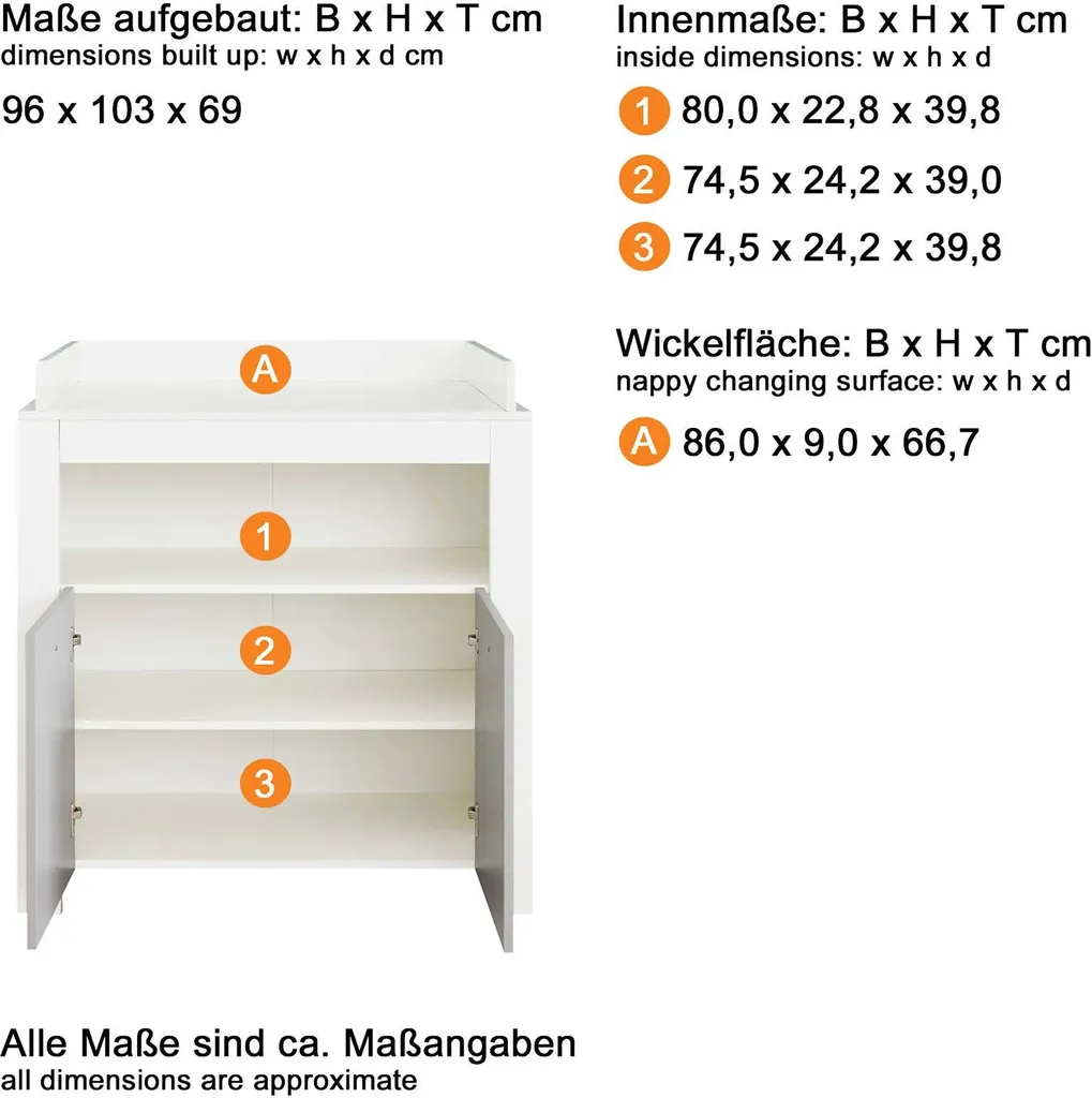 Trendteam Babyzimmer 4-teilige Kombination Pia Weiß Melamin/Lichtgrau Melamin 16 Trendteam Babyzimmer 4-teilige Kombination Pia Weiß Melamin/Lichtgrau Melamin – Bild 16