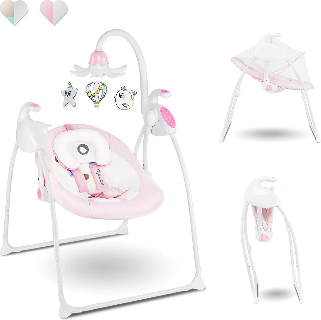 Lionelo Robin Baby Wippe Babyschaukel Elektrisch Mit Liegefunktion Von 0 Bis 9 Kg Moskitonetz Melodien Spieluhr Rosa 1 Lionelo Robin Baby Wippe Babyschaukel Elektrisch Mit Liegefunktion Von 0 Bis 9 Kg Moskitonetz Melodien Spieluhr Rosa