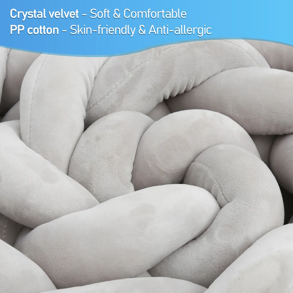 Lospitch 3M Baby Nestchen Bettschlange Babyschlafhilfe Kinder Baby Stereotypes Kissen Grau 3 Lospitch 3M Baby Nestchen Bettschlange Babyschlafhilfe Kinder Baby Stereotypes Kissen Grau – Bild 3