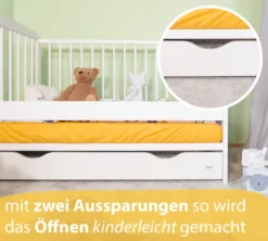 Alcube® Mitwachsendes Babybett 60 X 120 Cm Mit Schublade Gitterbett 120x60 Kiefernholz Zum Kinderbett Umbaubar In Weiß -Babyfreude Deutschland Verkaufs-Shop 73a2bac1415952c6eee37dd0d57df048