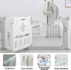 Dripex Laufgitter Laufstall Baby Absperrgitter 14-Paneele Schutzgitter Krabbelgitter Für Kinder Aus Kunststoff Mit Tür Und Spielzeugboard-Grau-Weiß 12 Dripex Laufgitter Laufstall Baby Absperrgitter 14-Paneele Schutzgitter Krabbelgitter Für Kinder Aus Kunststoff Mit Tür Und Spielzeugboard-Grau-Weiß -Babyfreude Deutschland Verkaufs-Shop 74b7fd6b4e299b43a1940c2c6d8b0d6f