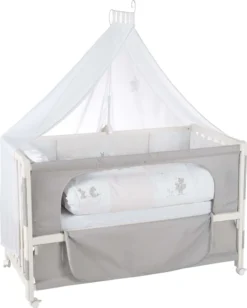 Roba Roombed 'Fox & Bunny' Babybett 60x120 Cm, Beistellbett Zum Elternbett Mit Kompletter Ausstattung