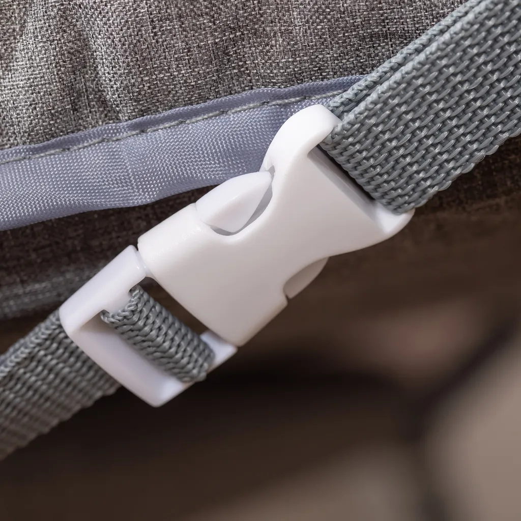 HOMCOM Baby Beistellbett Kinderbett Reisebett Für 0-6 Monate Baby Stubenwagen Mit Matratze Netzfenster Transporttasche Höhenverstellbar Faltbar Metall Oxfordstoff Grau 9 HOMCOM Baby Beistellbett Kinderbett Reisebett Für 0-6 Monate Baby Stubenwagen Mit Matratze Netzfenster Transporttasche Höhenverstellbar Faltbar Metall Oxfordstoff Grau – Bild 9