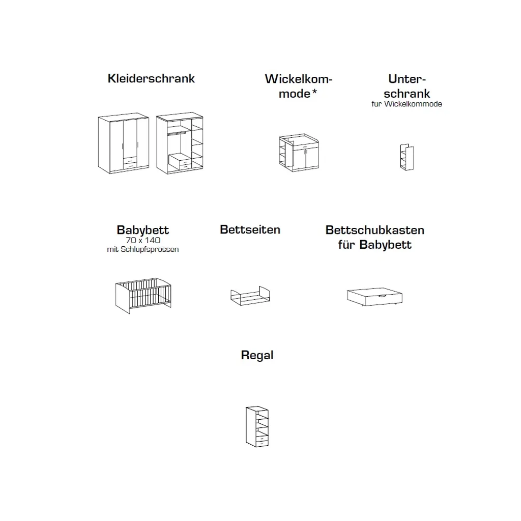 Babyzimmer Kiel 7 Teiliges Komplett Set In Weiß Und Eiche San Remo Von Wimex 5 Babyzimmer Kiel 7 Teiliges Komplett Set In Weiß Und Eiche San Remo Von Wimex – Bild 5