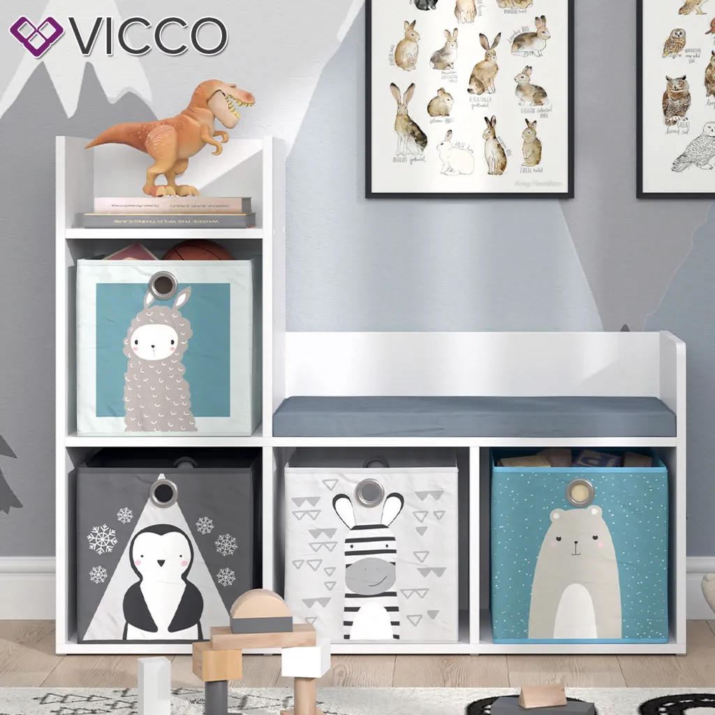 Vicco Kinderregal + Faltbox Luigi Weiß 107,2 X 88,6 X 30,9 Cm Holzwerkstoff 5 Vicco Kinderregal + Faltbox Luigi Weiß 107,2 X 88,6 X 30,9 Cm Holzwerkstoff – Bild 5